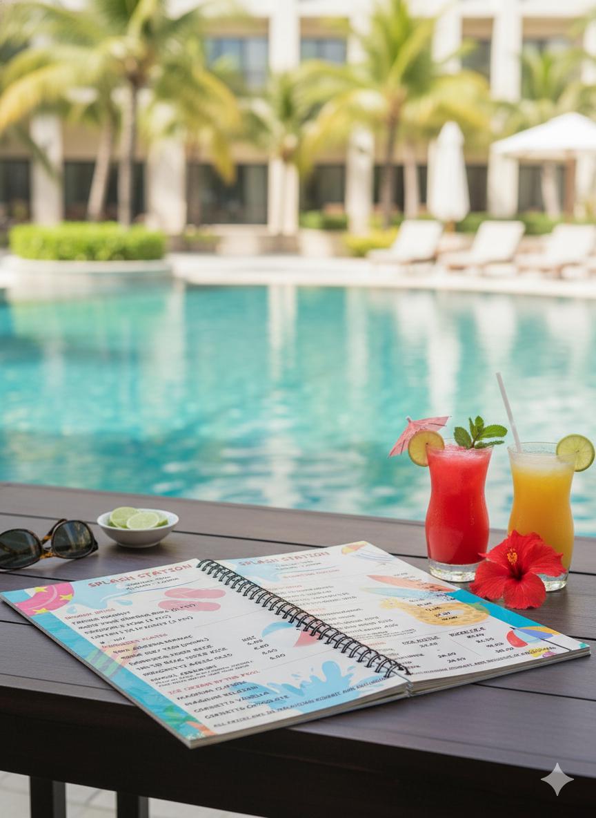 Beach & Poolside Menu Template | Editable Canva Menu | Summer Café ...