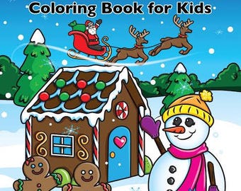 Christmas Coloring Book for Kids, Holiday Printables (Digital Download)