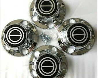 4pc 1980-1996 Wheel Center Caps  for FORD F150 BRONCO VAN Black Logo