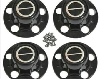4pcs 1980 1996 FORD F150 BRONCO VAN Matte Black Wheel Hub Center Caps
