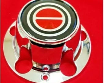 1 pc 1990-1996 F150 Bronco Wheel Hub CHROME RED Center Caps NEW w/ Screws