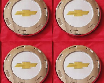4 pcs 2009  Cadillac Escalade Chevy YELLOW Logo FOR 22"WheelCENTER CAP 9596649