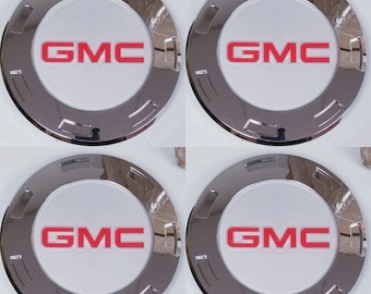 4 Tapas centrales de rueda de 22" con el logotipo y el escudo de GMC para Cadillac Escalade 2007-14 (9596649) Nuevas