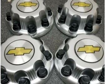 4 PC Silver 8 Lug Center Cap Chevrolet Express Van 2500 3500 Silverado