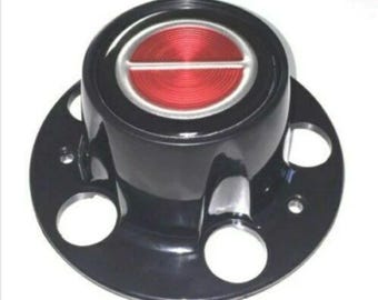 1pc 1980-1996 FORD F150 Bronco VanMatte BLACK Wheel Hub Center Caps RED Center
