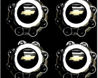4Pcs Black Chrome 8 lug center caps  for  Chevy Express Van- Brand New