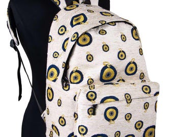 Mochila de tela con diseño de ojo turco