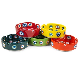 Evil Eye Ceramic Colorful Handmade Ashtrays