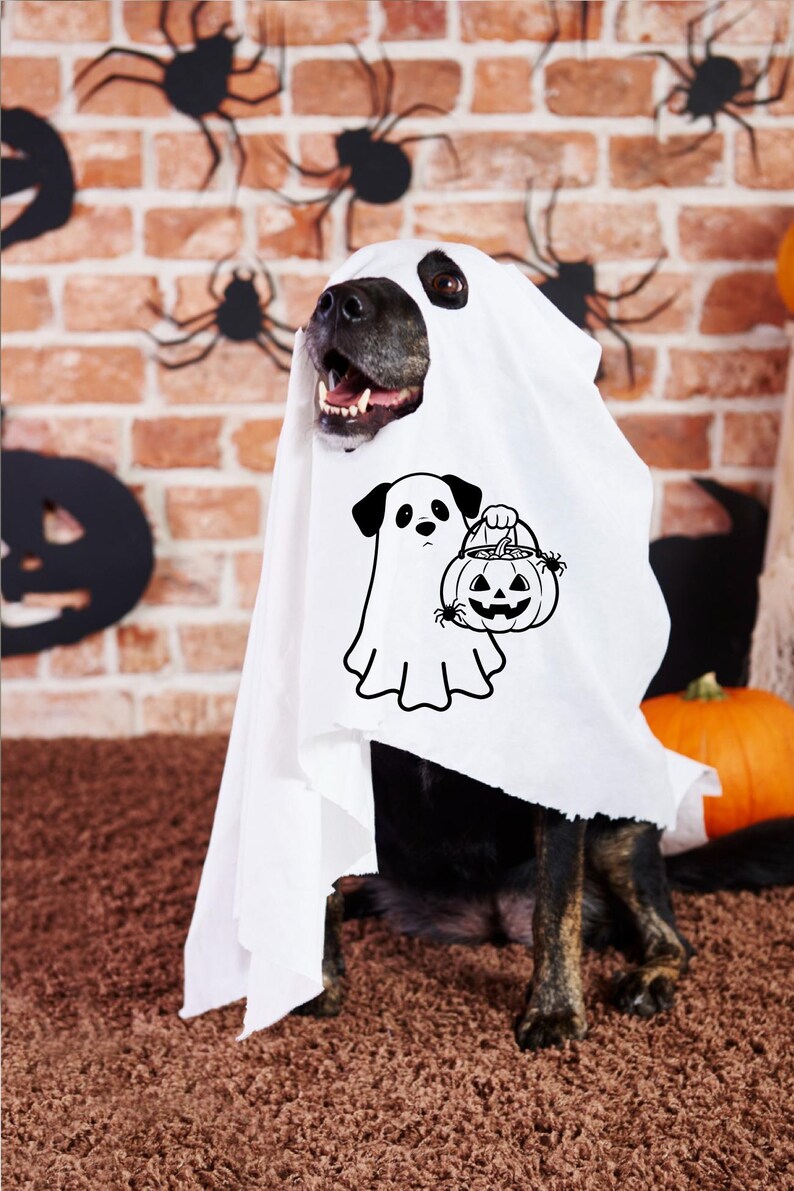 Dog Ghost SVG | Halloween Pet Clipart | Spooky Dog Cut File for Cricut ...