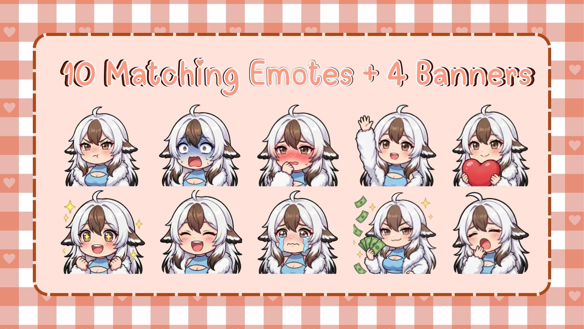 Chubby Bird Girl Emote Set | 10 Twitch Emotes & 4 Stream Banners | Plus ...