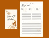 Recipe Page Printable for Cookbook Template, Printable Recipe Book & Meal Planning Card, Recipe Cards Template, Downloadable Recipe Card