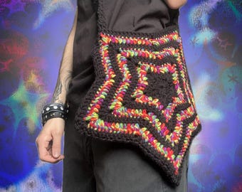Crochet Mixed Crayon Star Bag