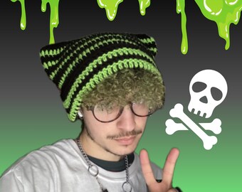 Oversized Toxic Cat Beanie
