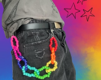 Rainbow Chain Link Kandi Belt Chain