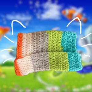 Oversized Frutiger Aero Scrap Yarn Cat Beanie