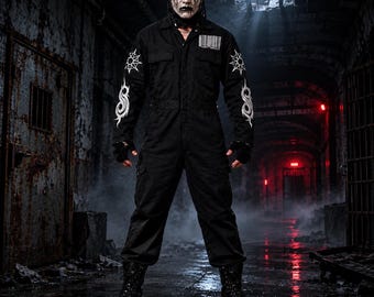 2025 Slipknot Inspired Jumpsuit, Gothic Halloween Costume, Horror Cosplay Coverall, Industrial Style suit