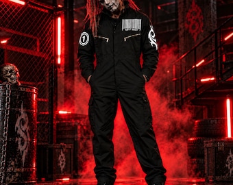 1999 Slipknot Jumpsuit - Handmade Inspired Barcode Halloween suit | Coverall Cosplay Custome - Custom Boiler Suit