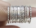 Boho Sterling Silver Stacking Ring Set, Handmade Dotted Rings, Set of 12 product logo
