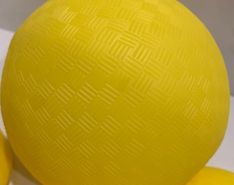 Playground Ball or hand ball high bounce thick construction durable yellow ball for throwing, catching & kicking size 5" 4 pack