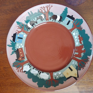Westcote Bell Pottery 1999 Folk Art Plate/Platter - 13'' inches