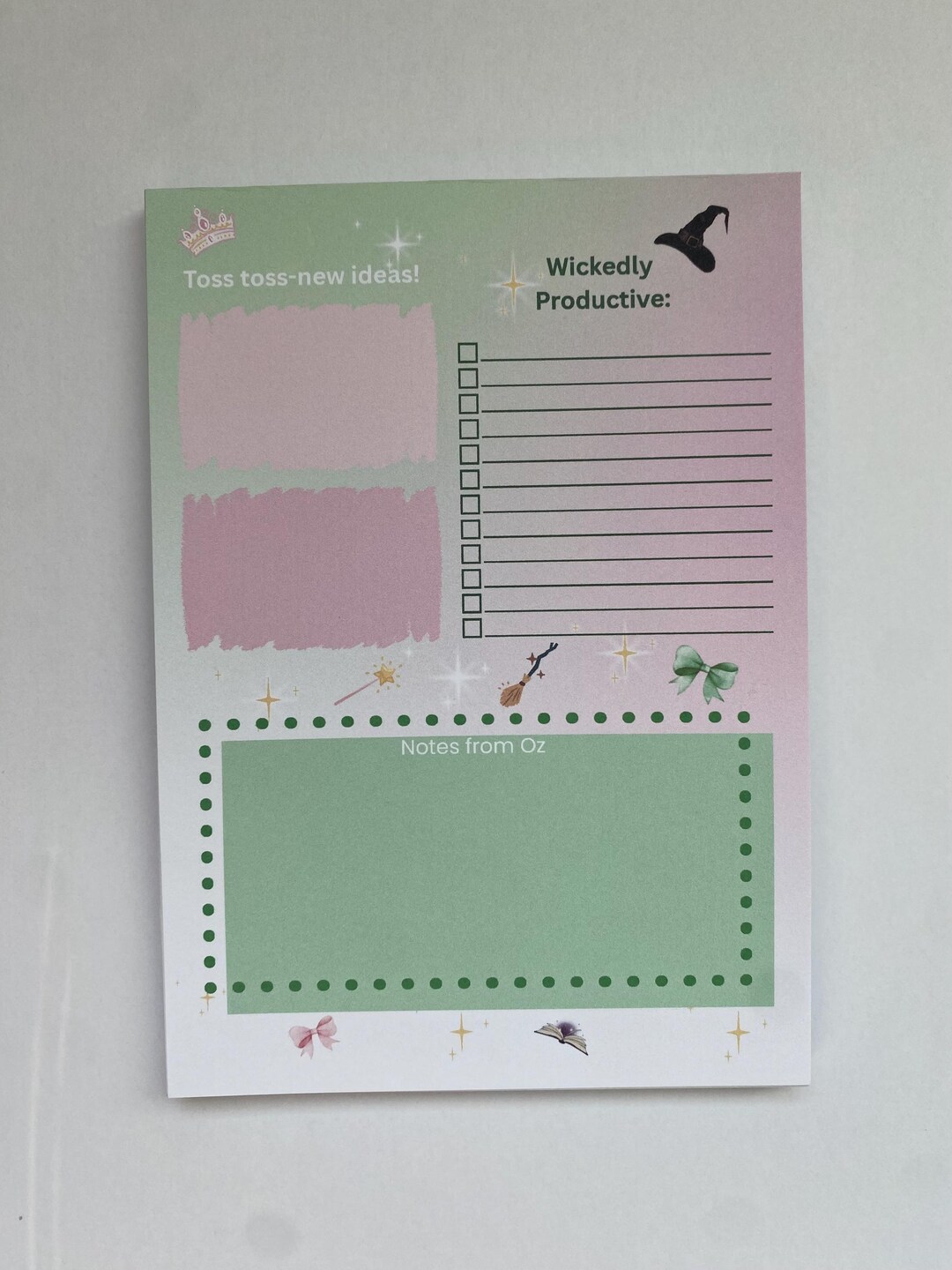 Feeling Wicked Notepad Wicked Productive To-do List Notepad: Notes From Oz - Etsy