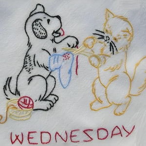 Puppy Dogs Kittens Cats DOW Towels embroidery transfer pattern W942