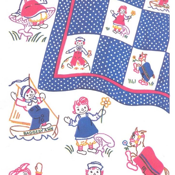 Raggedy Ann con Raggedy Andy & Belinda Quilt Pattern MC1063