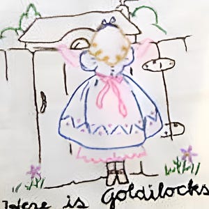 1940er Jahre Goldlöckchen & 3 Bären Stickmuster ww1004