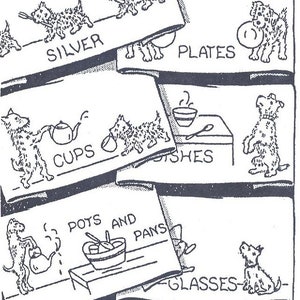 Puppy Dogs Kitchen Dish Towels embroidery pattern AB5083