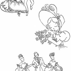 1930&#39;s Old Fashioned Figures -People embroidery pattern mo548
