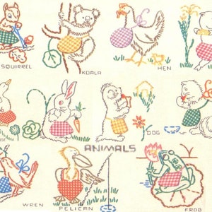 17 Cute Animals embroidery with applique QUILT pattern mc948