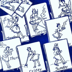 New Bride days of week DOW towels embroidery pattern am9270