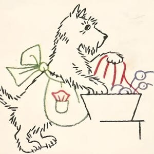 Scottie Hund Geschirrtücher Küche Stickmuster Mc728