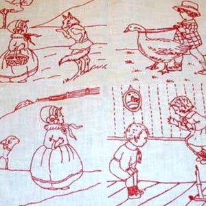 Vintage REDWORK VOGUE-quiltblokken uit de jaren 1920 pdf-downloadpatroon