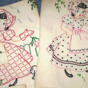 Bonnet / Sunbonnet Girls TOWEL embroidery pattern AB7200