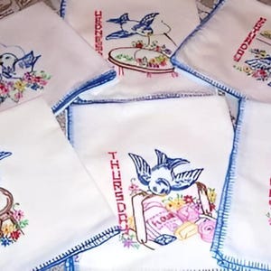 Blue Birds DOW Dish-Kitchen Towels embroidery pattern AB7437