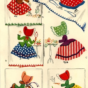 Bonnet / Sunbonnet Girls TOWELS embroidery pattern Mc1558
