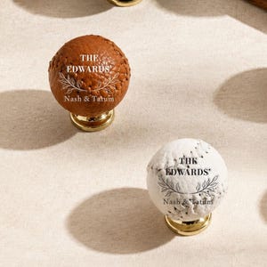 Leather Drawer Knob: Baseball-Style Stitched Round Knobs,Cabinet Handles
