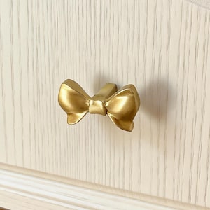 Brass Bow Knob: Decor Closet Handles, Dresser Brass Pulls