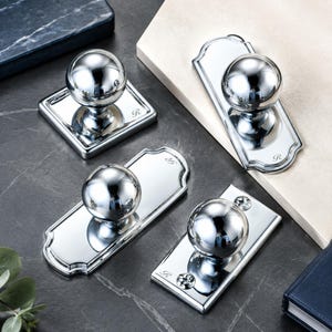 Minimalist Silver Cabinet Pull:  Polished Chrome Handle For Kitchen Cupboard Storage