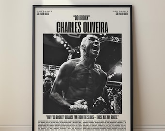 Charles Oliveira "Do Bronx" UFC Minimalist Poster, Art Print (Digital Download)