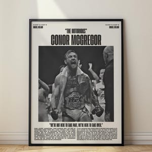 Conor McGregor "The Notorious" UFC Minimalist Poster, Art Print (Digital Download)