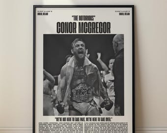 Conor McGregor "The Notorious" UFC Minimalist Poster, Art Print (Digital Download)