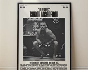 Conor McGregor "The Notorious" UFC Minimalist Poster, Art Print (Digital Download)