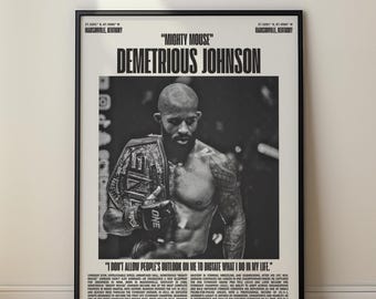 Demetrious Johnson "Mighty Mouse" UFC Minimalist Poster, Art Print (Digital Download)