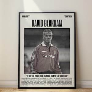 David Beckham Manchester United Poster, Soccer Art (Digital Download)