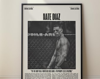 Nate Diaz UFC Minimalist Poster, Art Print (Digital Download)