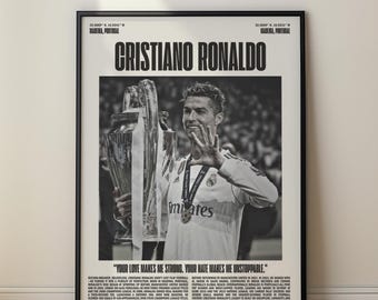 Poster di Cristiano Ronaldo, stampa artistica di calcio (download digitale)