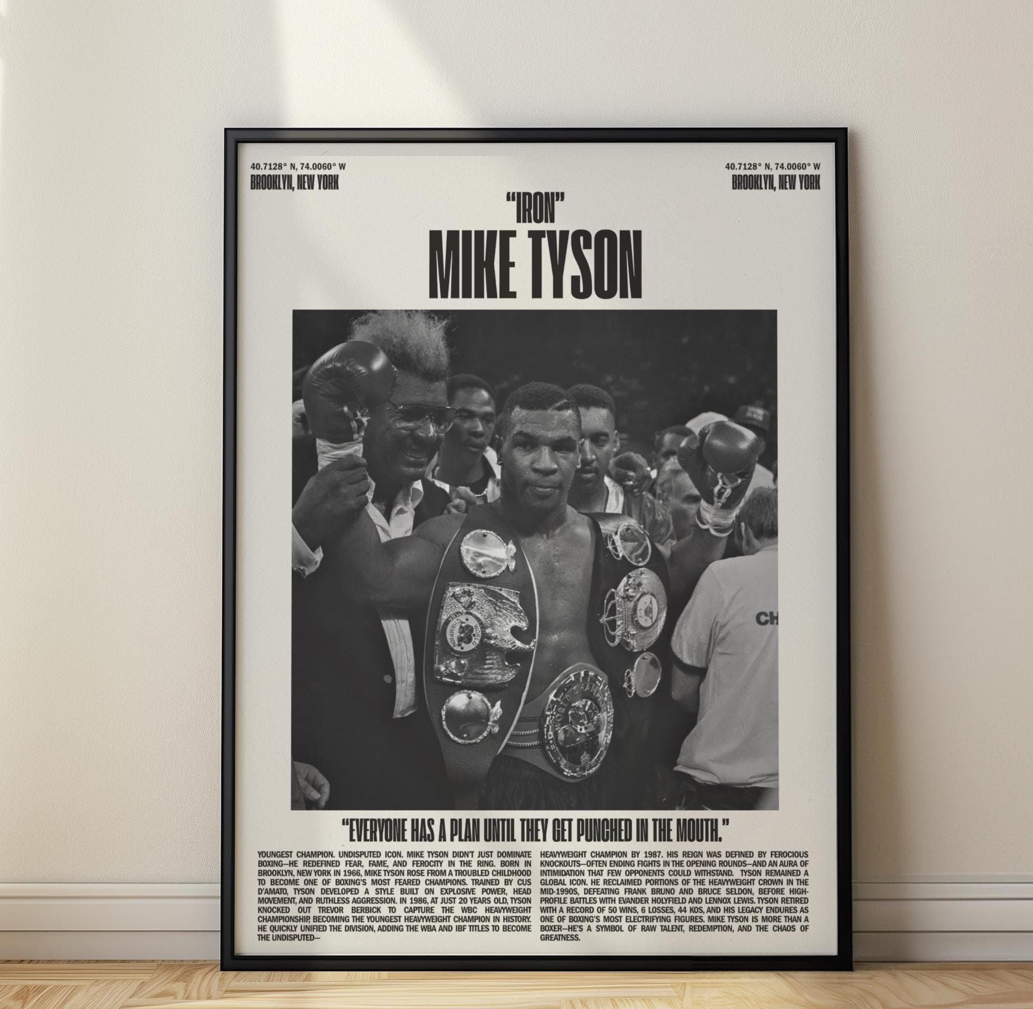 Poster Di Mike Tyson - Stampa Professionale Formato A4, Carta Fotografica Lucida 235 G/m²