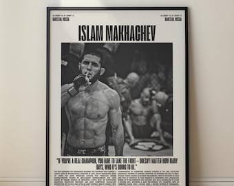 Poster minimalista UFC di Islam Makhachev, stampa artistica (download digitale)